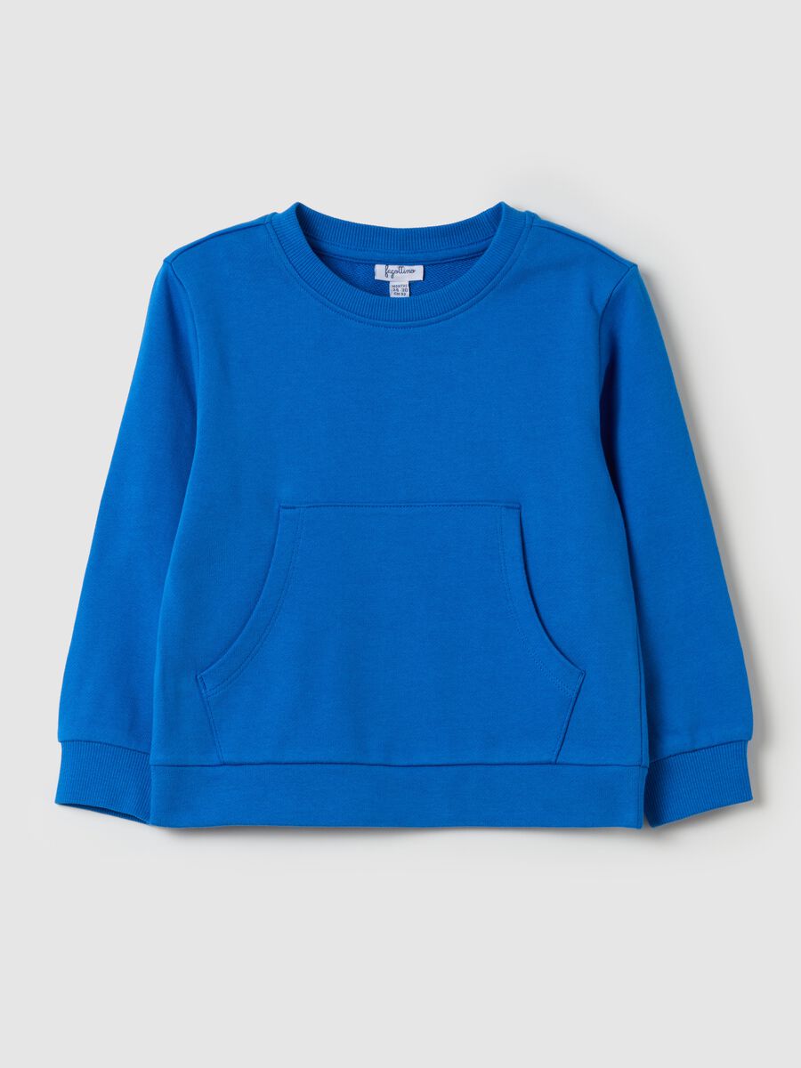 French terry sweatshirt with pouch pocket_0