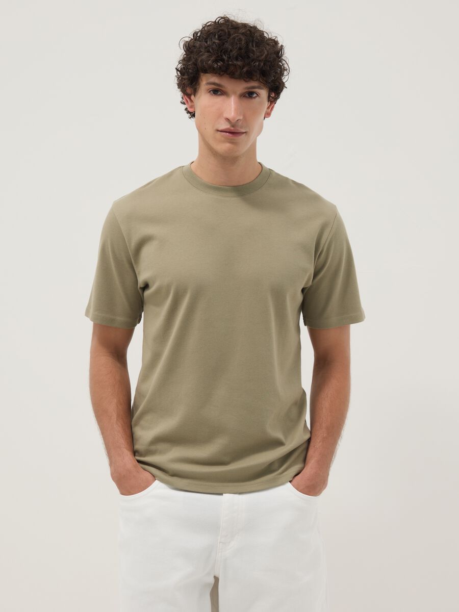 T-shirt The Iconic Tee verde in puro cotone relaxed fit_1