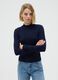 Blue fitted viscose blend sweater_0