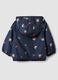 Giacca blu con cappuccio e zip con stampa orsetti per neonato_1