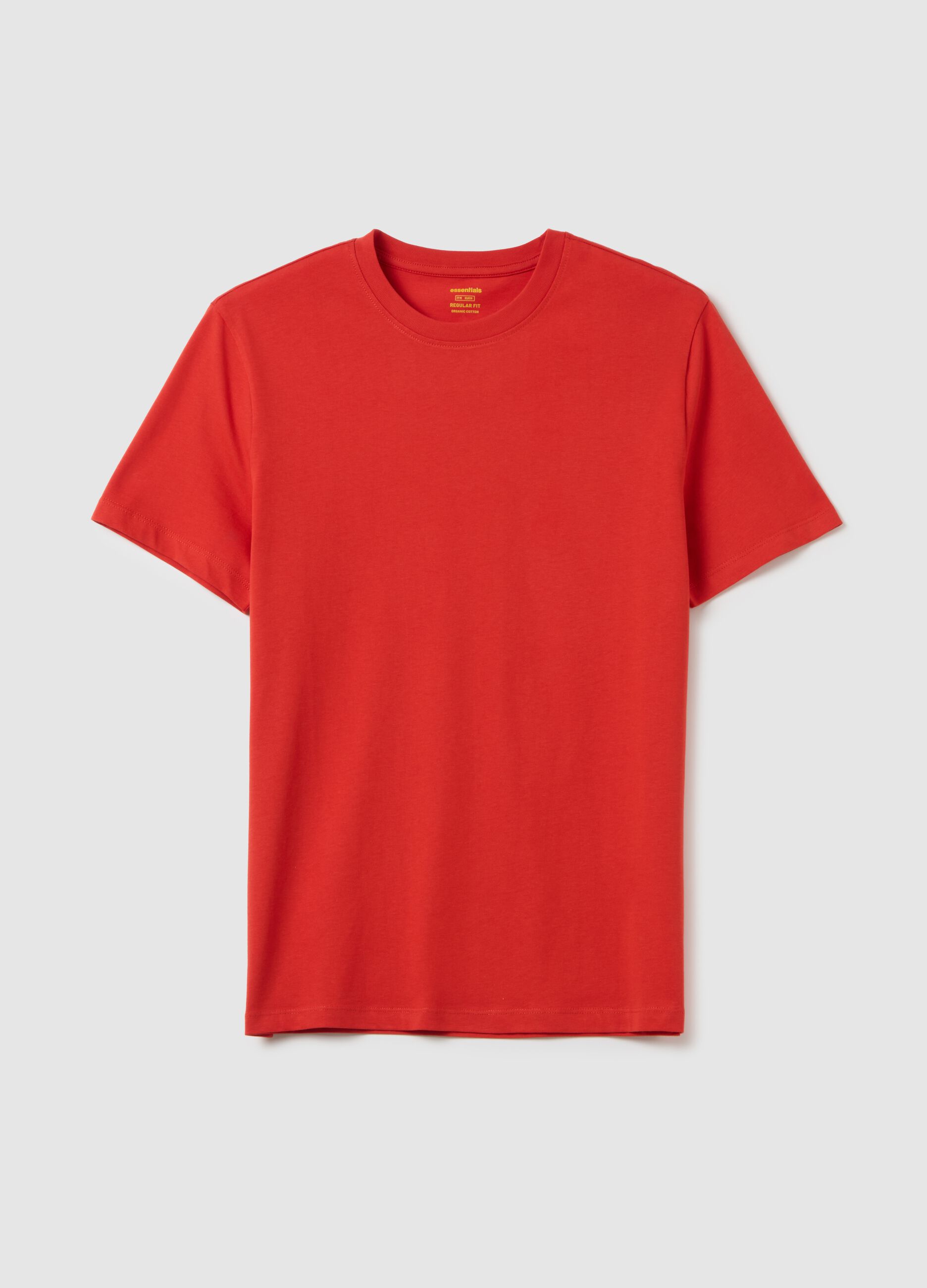 Men's regular fit red pure cotton T-shirt