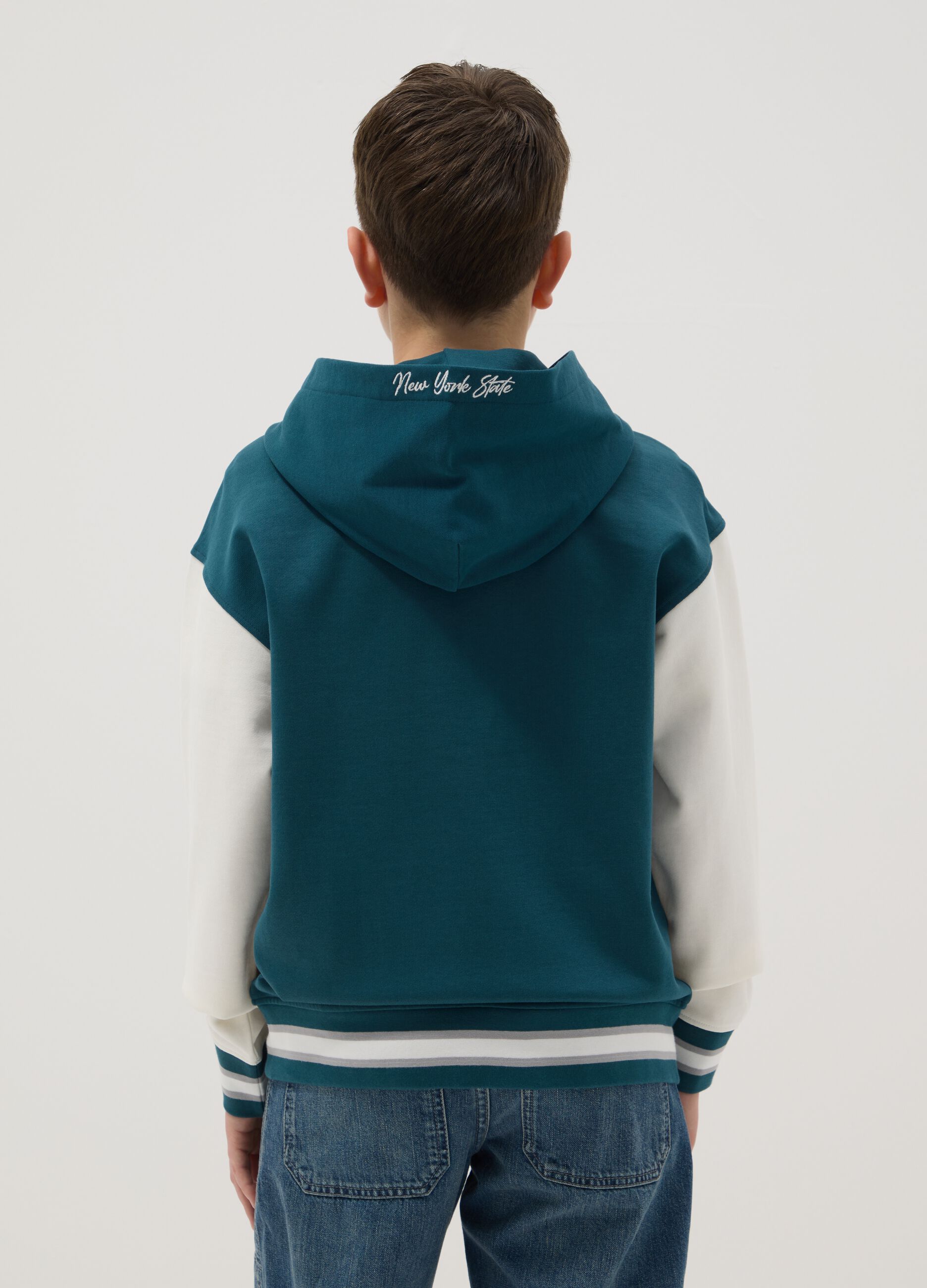 Boys' multicolour pure cotton hoodie with relaxed fit