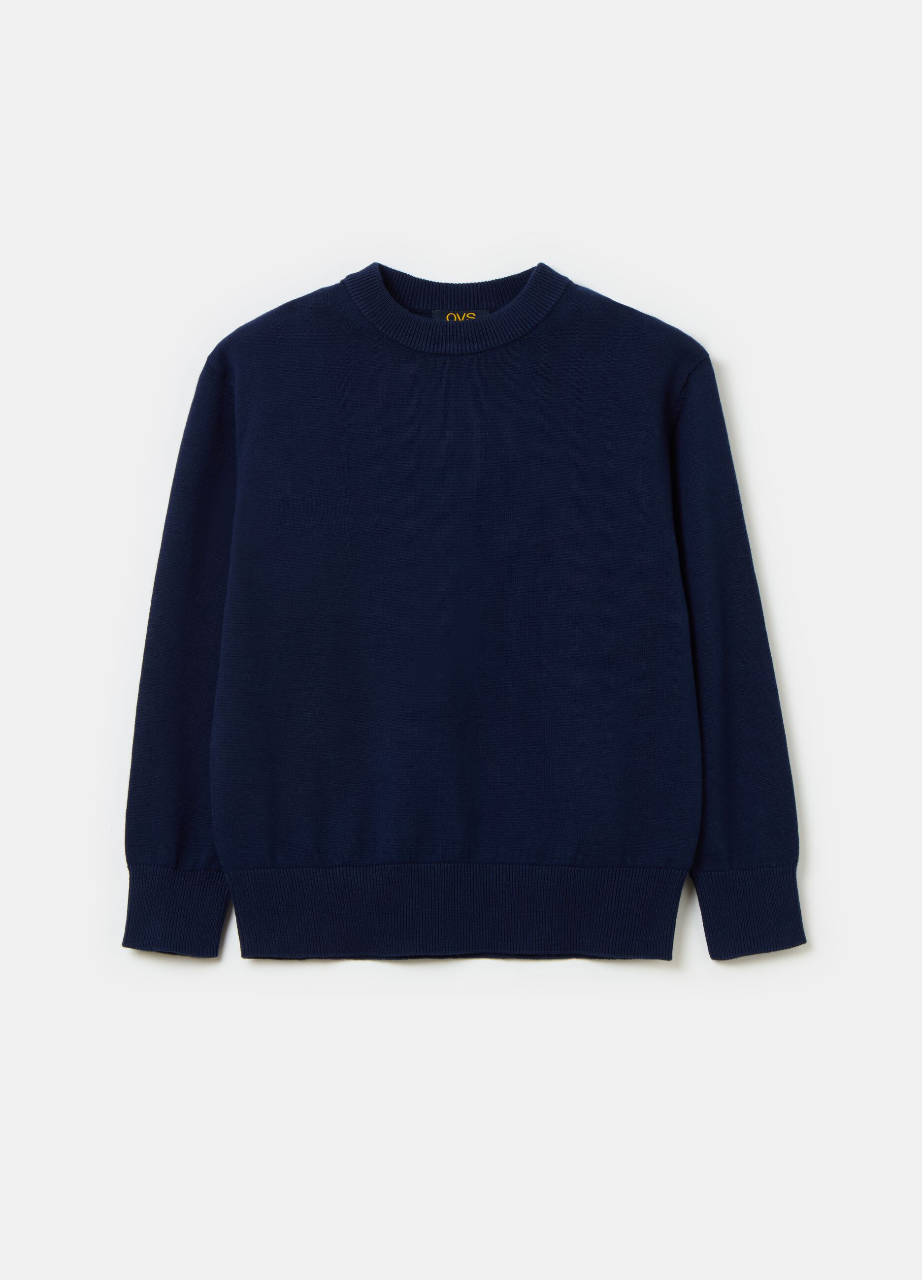 Solid colour cotton pullover