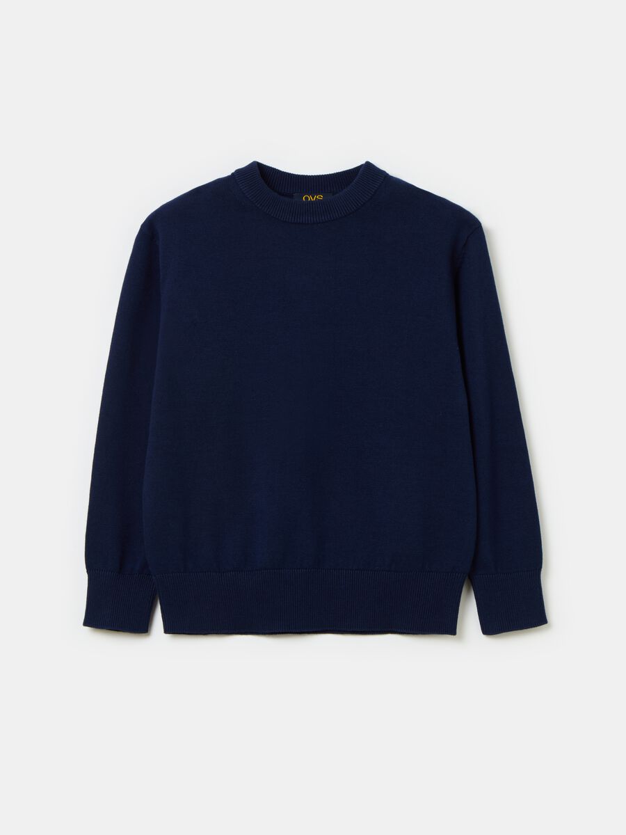 Solid colour cotton pullover_1