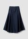 Gonna midi in denim di puro cotone_6