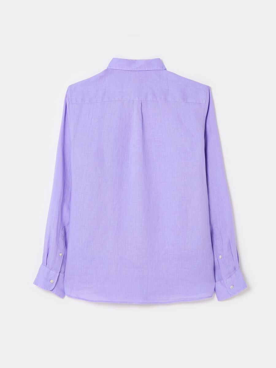 Camicia regular fit in lino button-down_4