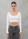 Cut Out Crop Long-sleeved White_0