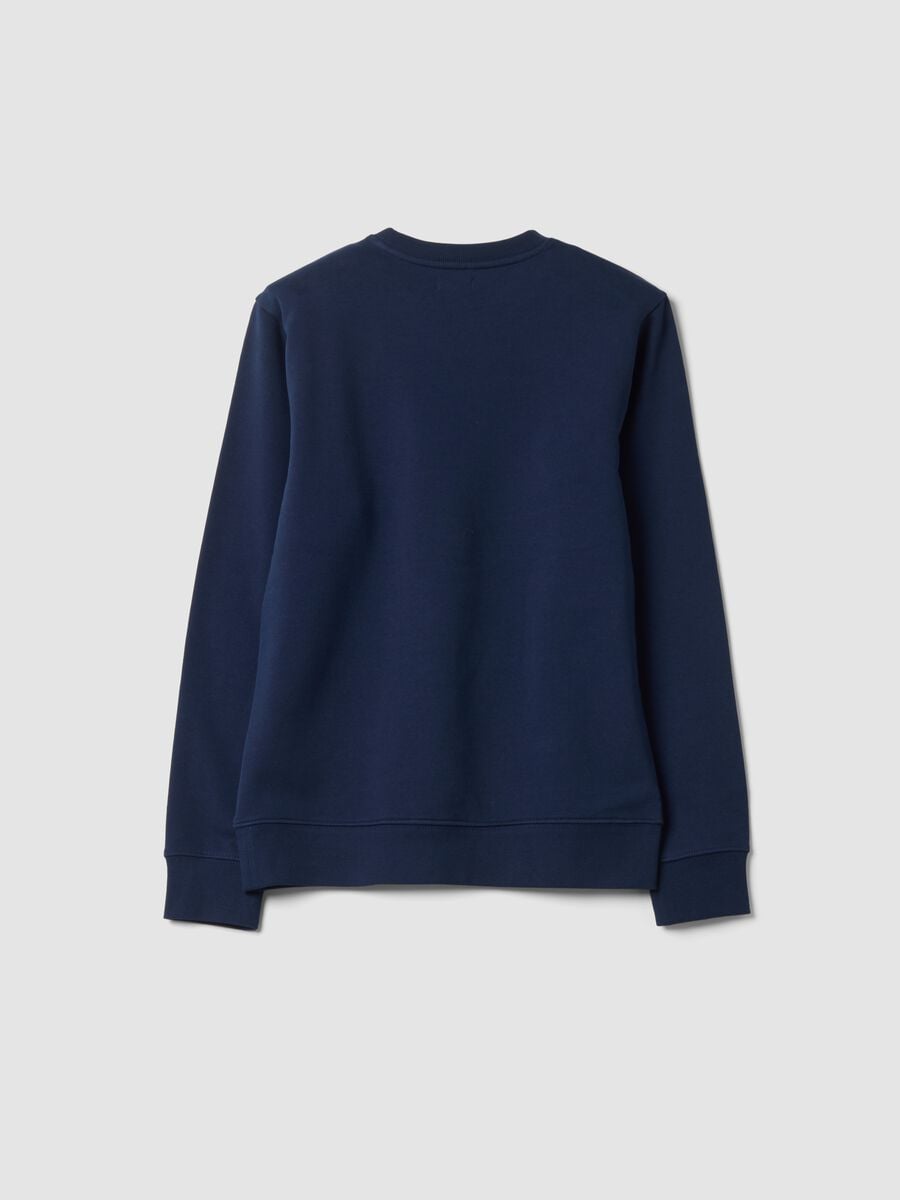 Navy blue organic cotton crew-neck sweatshirt_1