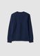 Felpa blu navy in puro cotone organico girocollo_1