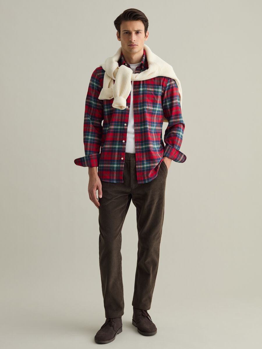 Camicia in flanella fantasia check button-down_1