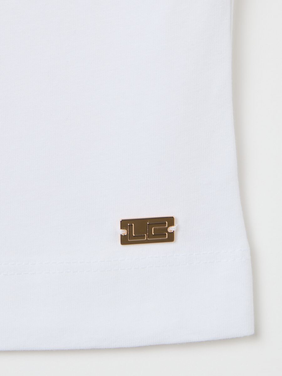 Pure Cotton White T-shirt by Les Copains_5