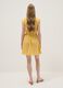 Yellow pure cotton regular-fit dress with V-neck and tie fastening_2