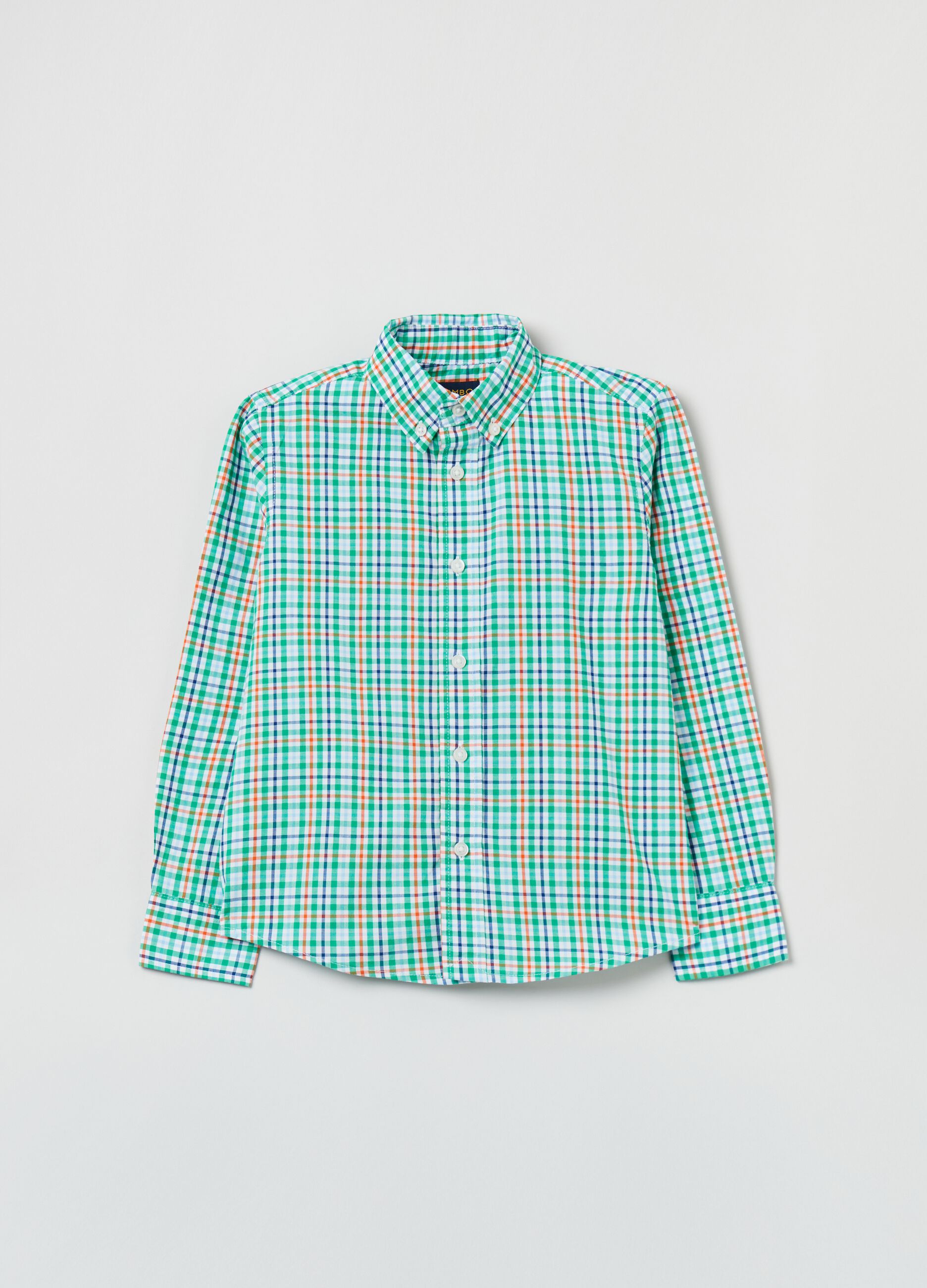 Camicia in cotone stampa check_0