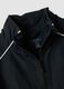 Black zip-up jacket with contrasting piping and high neck for girls_4