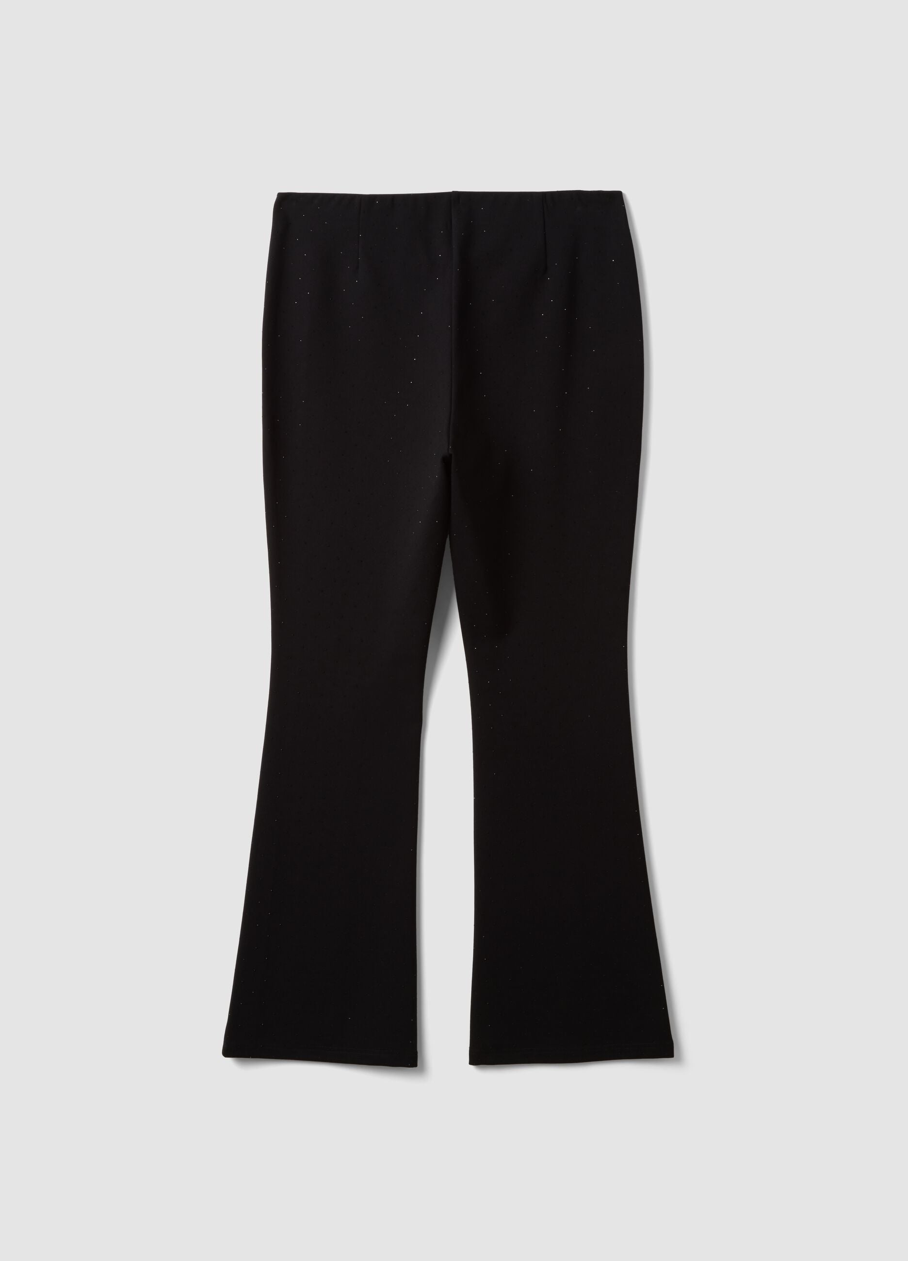 Black Milano-stitch flared leggings in stretch viscose