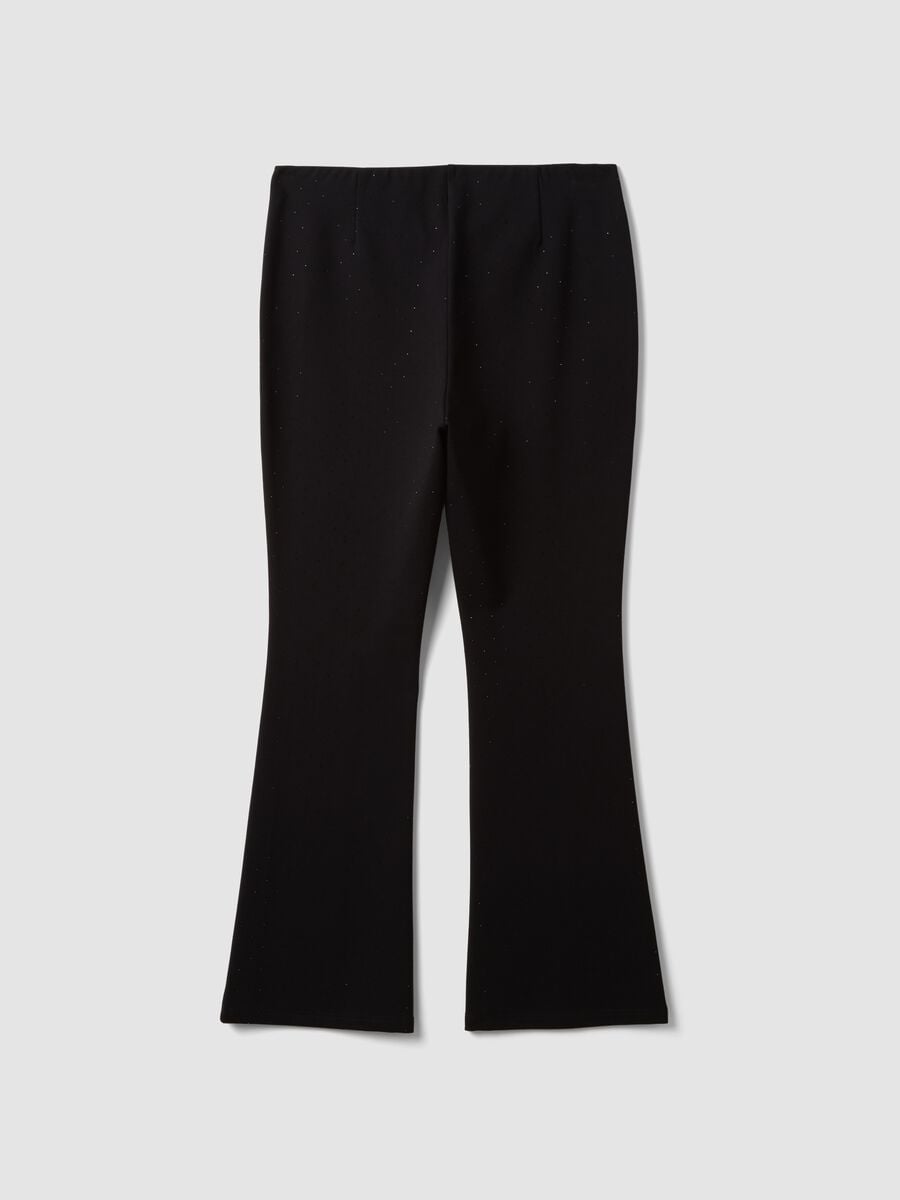 Leggings neri milano stitch flare in viscosa elasticizzata_1