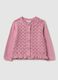 Girls' pink pure cotton cardigan_0