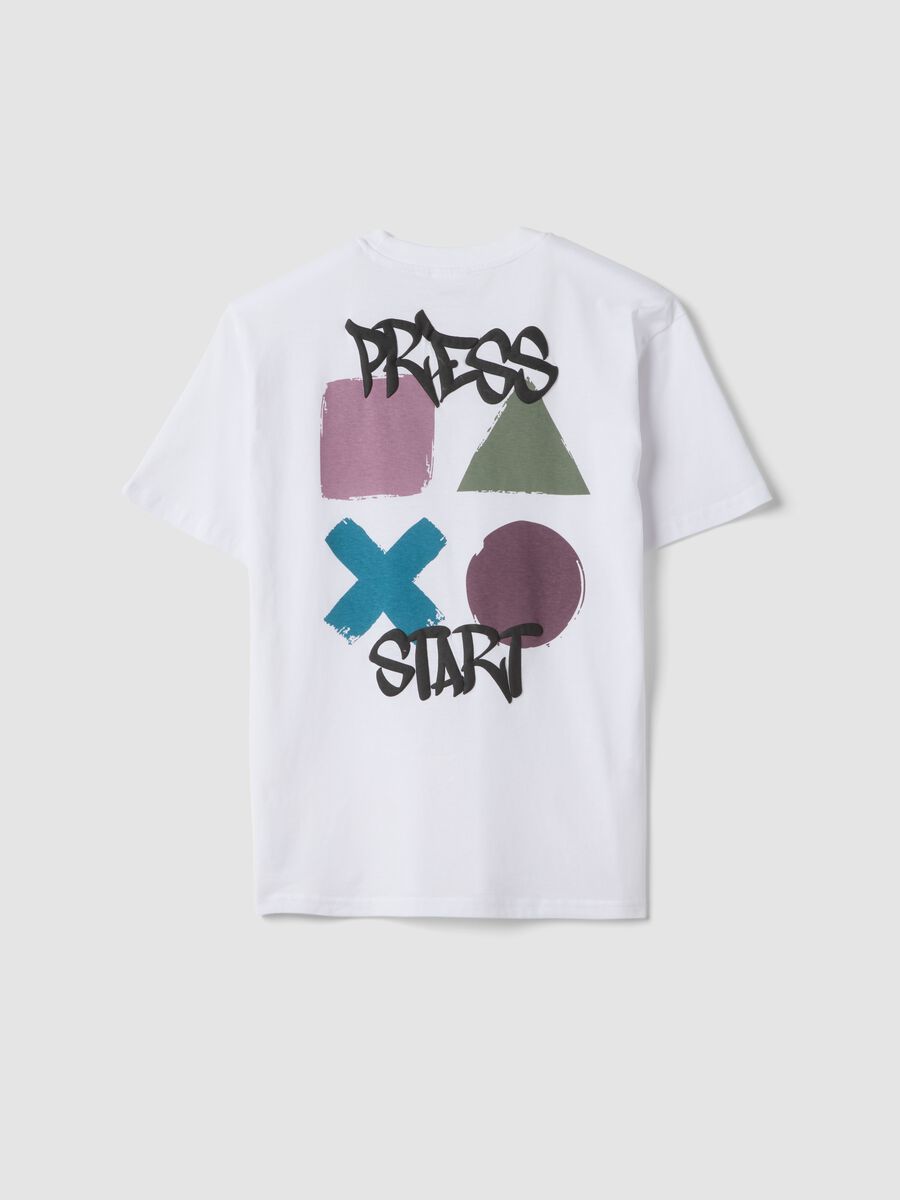 Boys&rsquo; white pure cotton PlayStation logo T-shirt, relaxed fit_1