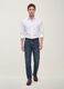 Blue denim straight-fit jeans in pure cotton_0