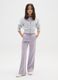 Girl's purple flare trousers in pure cotton with regular waist_0