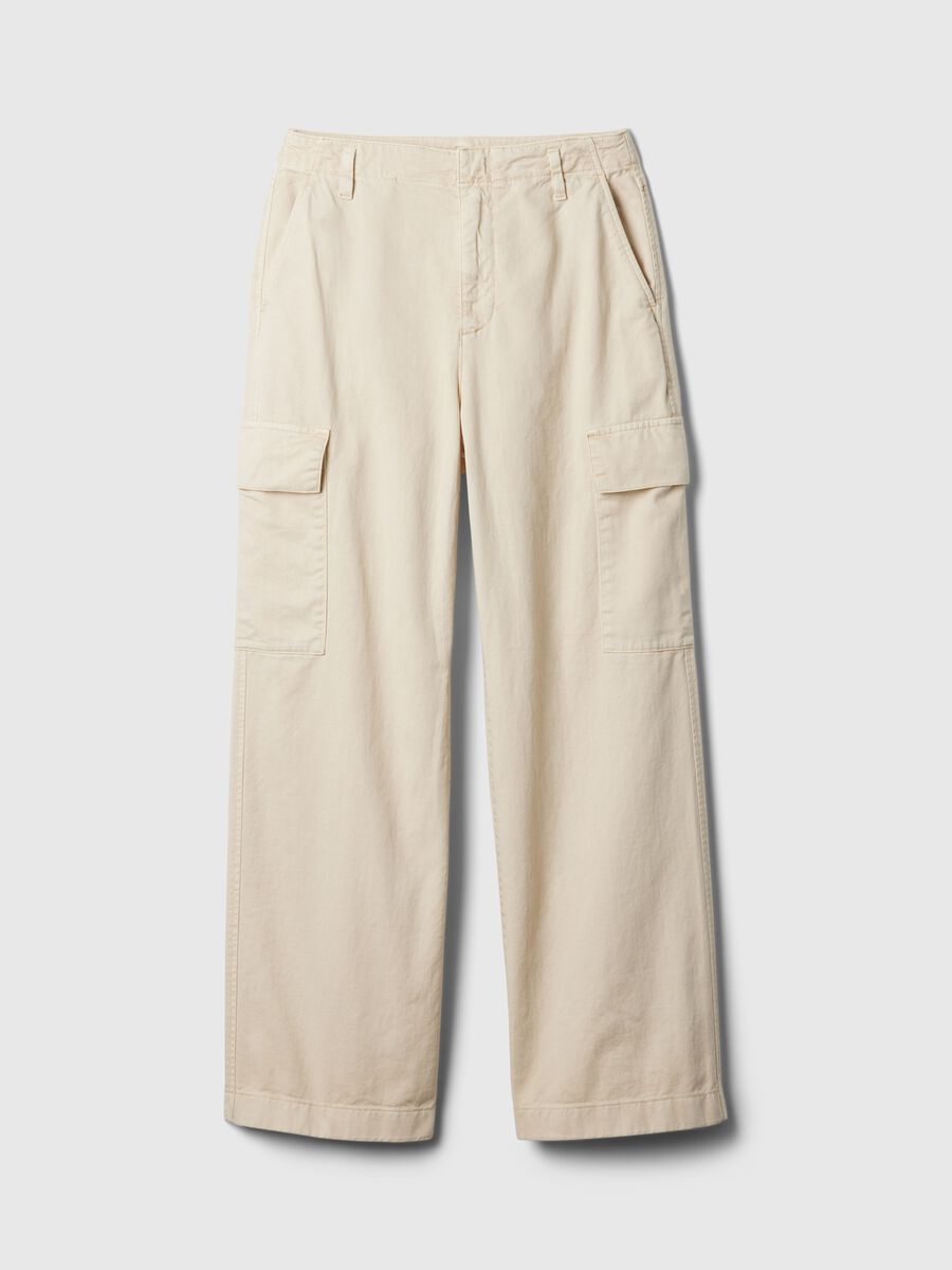 Pantaloni cargo loose fit in cotone_4