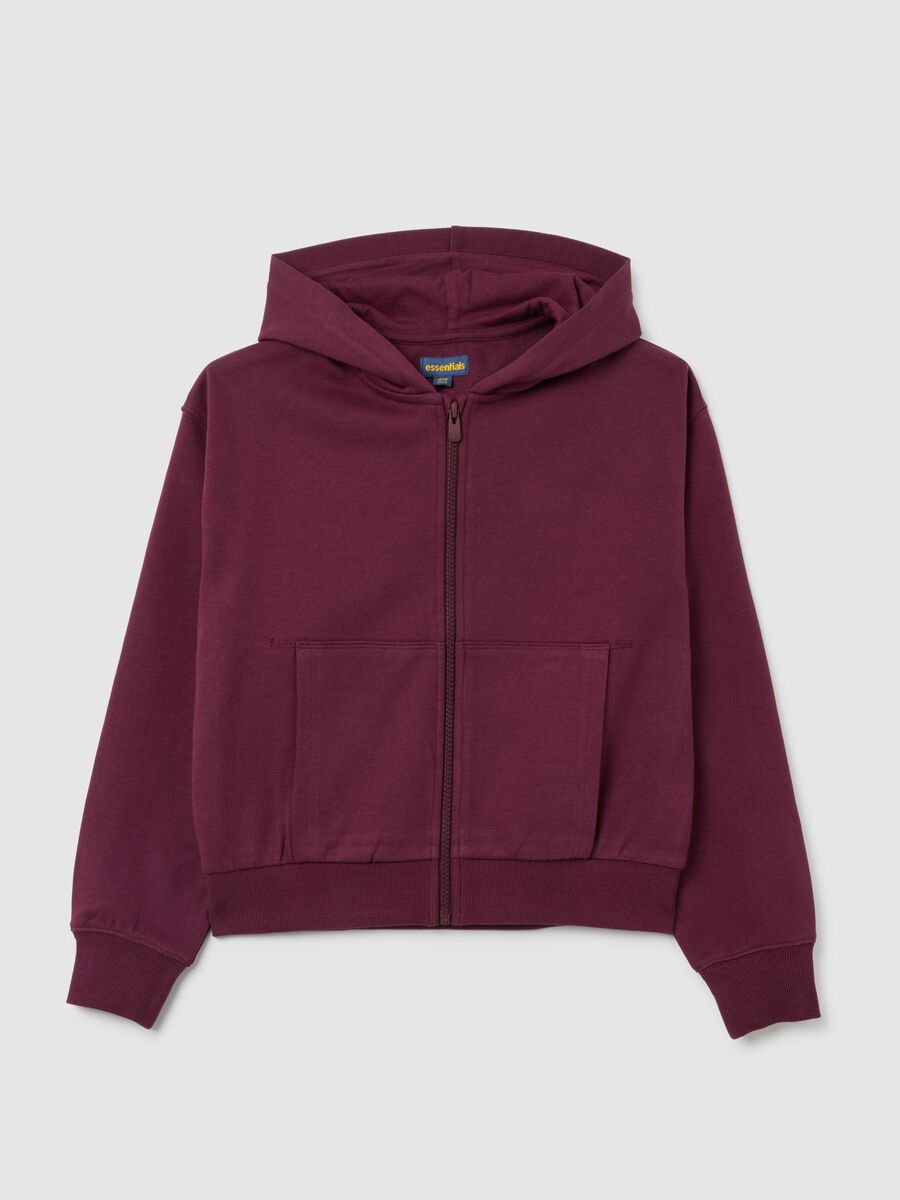 Girl's purple pure cotton hoodie regular fit_3