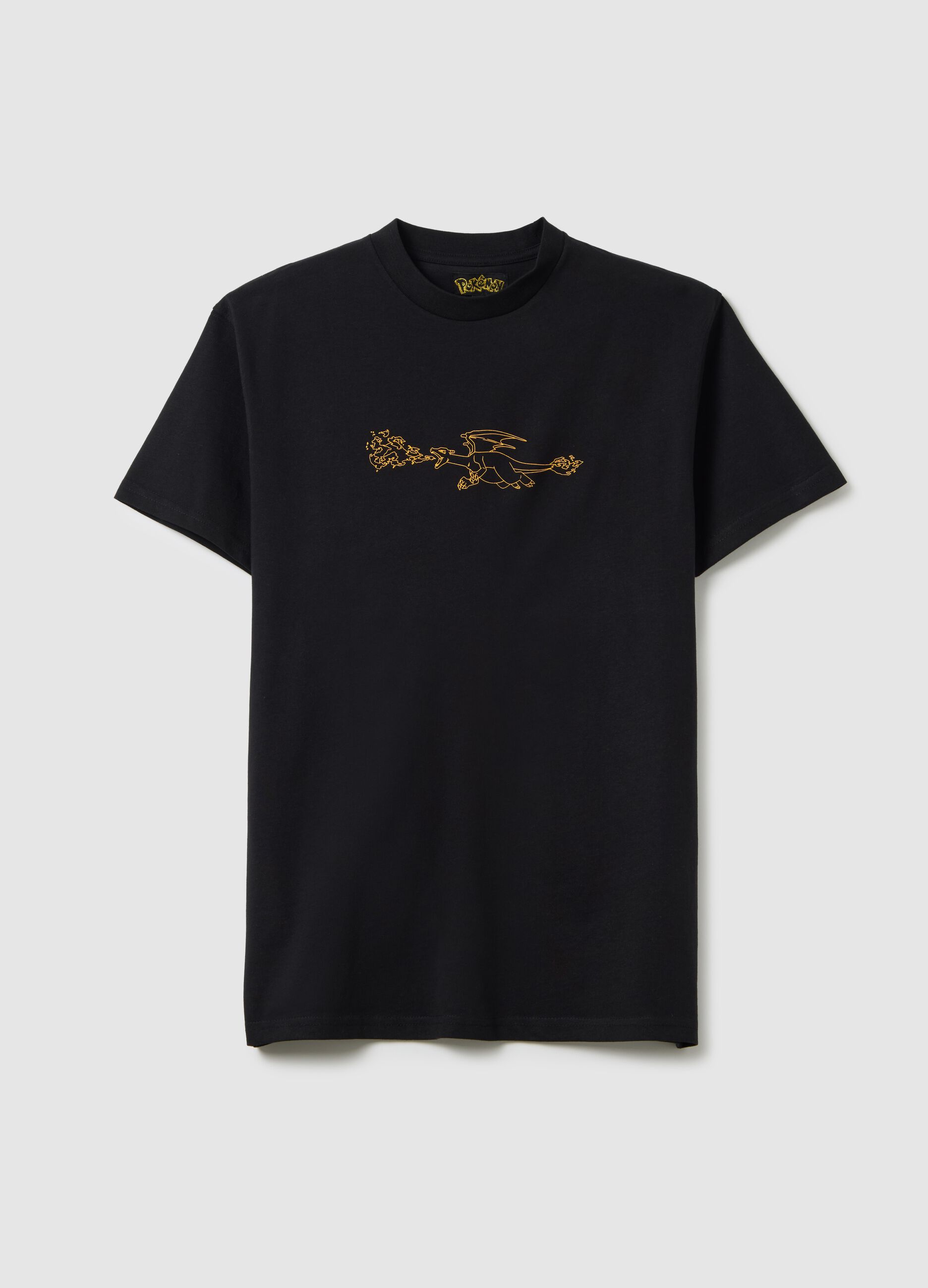 Black Manga Logo Cotton T-shirt