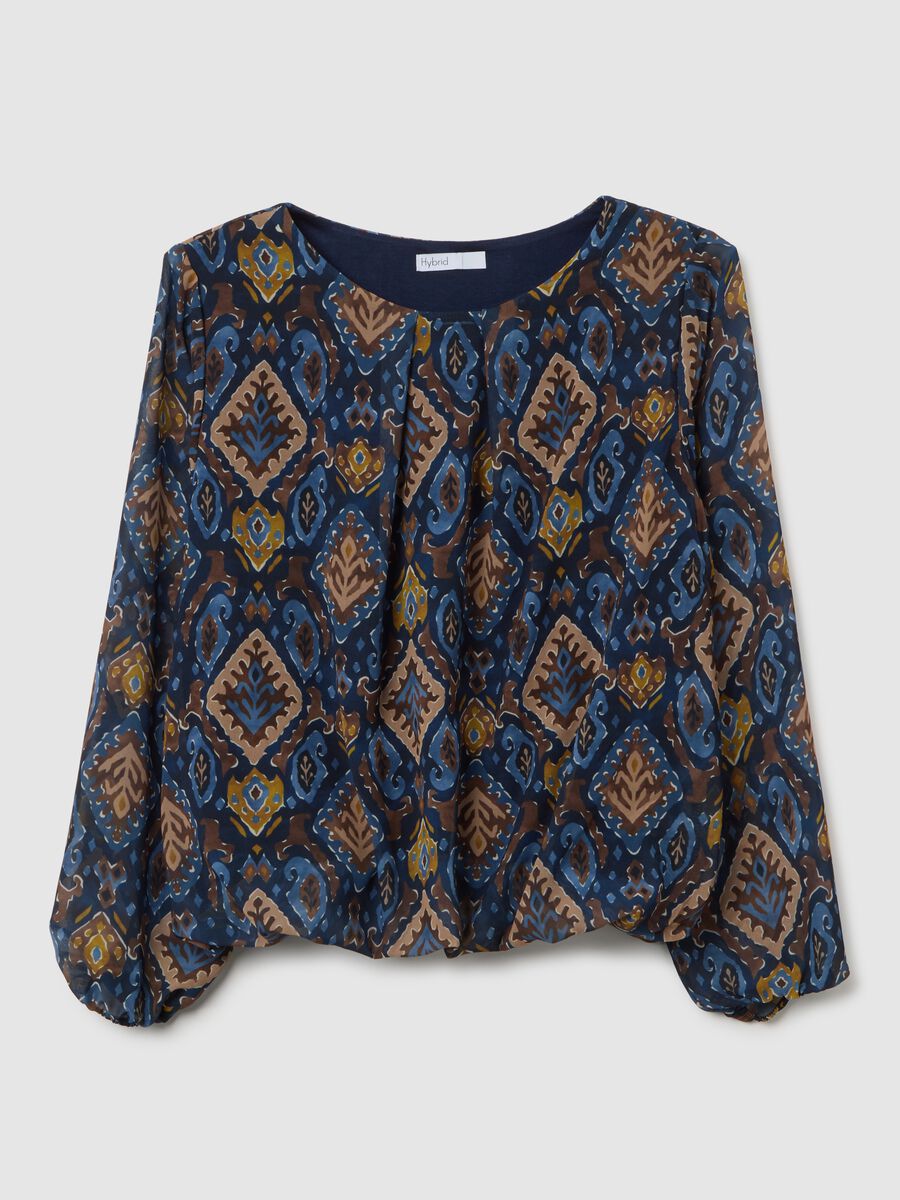 Blusa a maniche lunghe multicolor regular fit_4