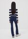 Blue flared leggings in stretch organic cotton for girls_1