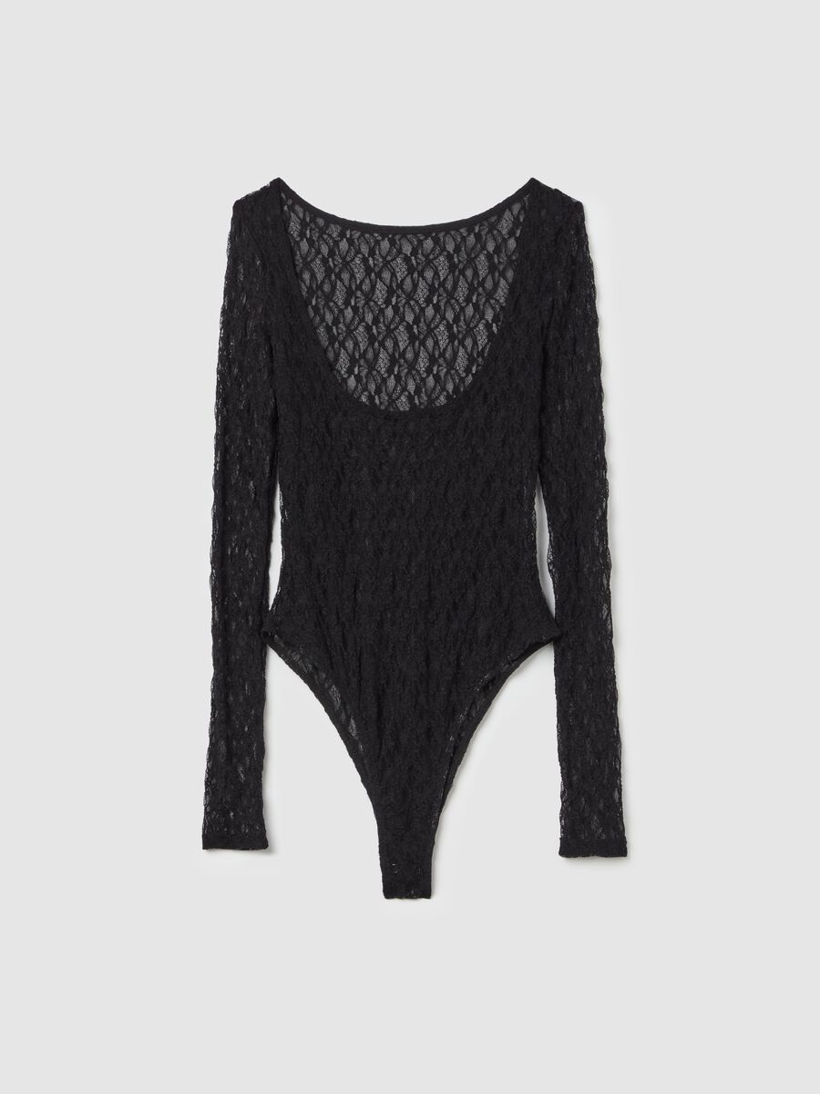 Long-sleeved bodysuit in lace_4