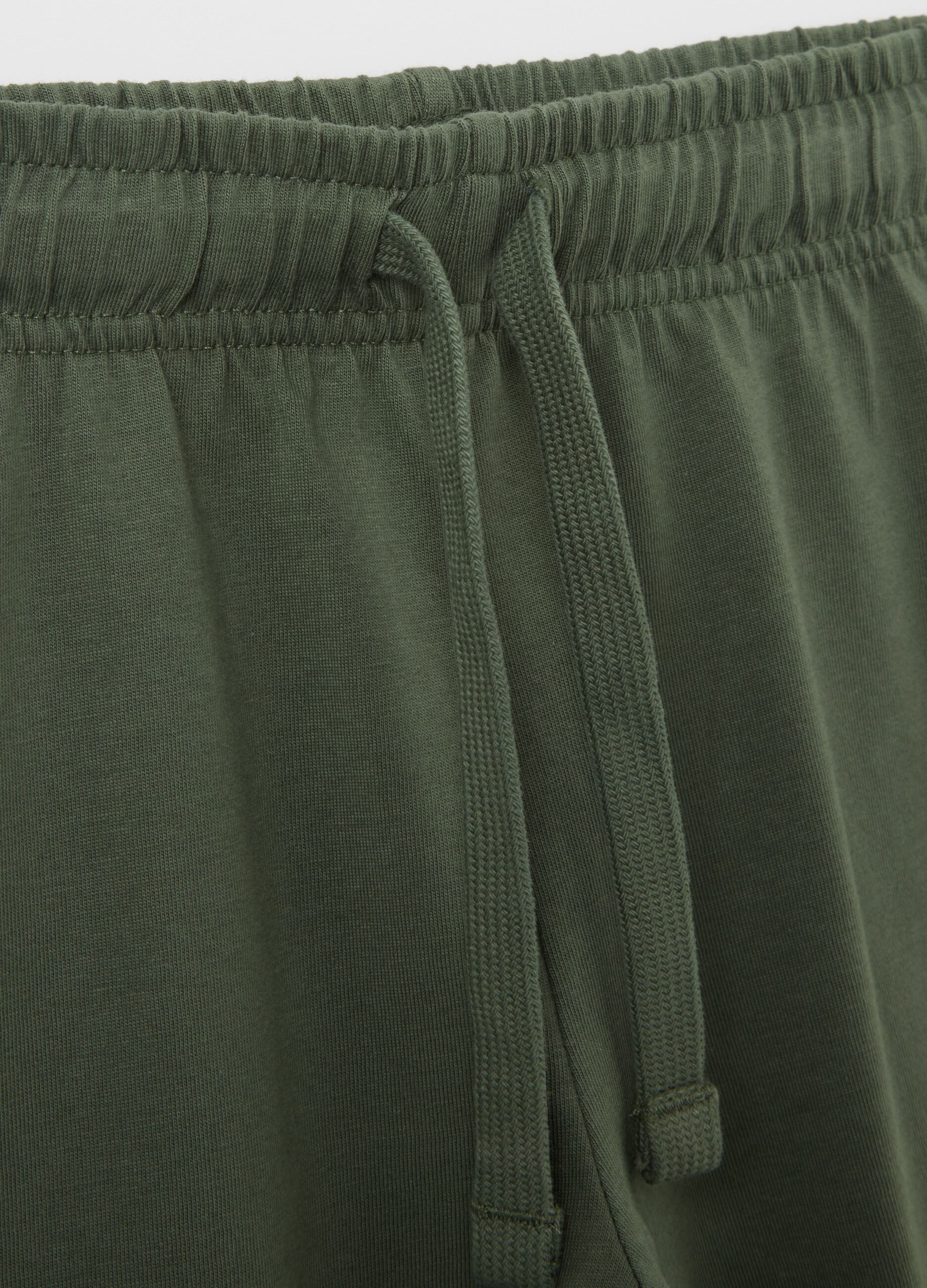 Pantaloni corti da bambino in puro cotone verde regular fit