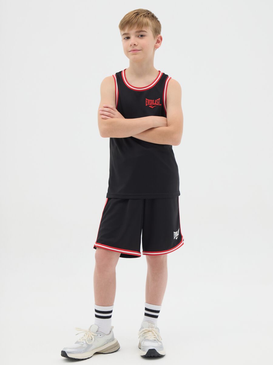 Completo sportivo da ragazzo in tessuto nero_1