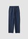 Blue stretch cotton trousers_0