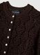 Brown cotton blend cardigan with regular fit and knitted design_5