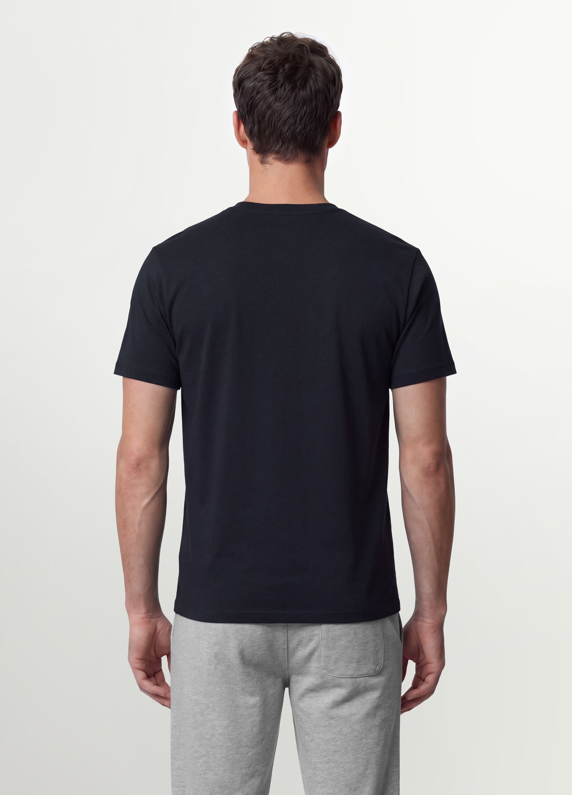 Black organic cotton slim-fit short-sleeve T-shirt