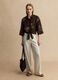 Wide-leg trousers in multicolour striped lyocell linen blend_0