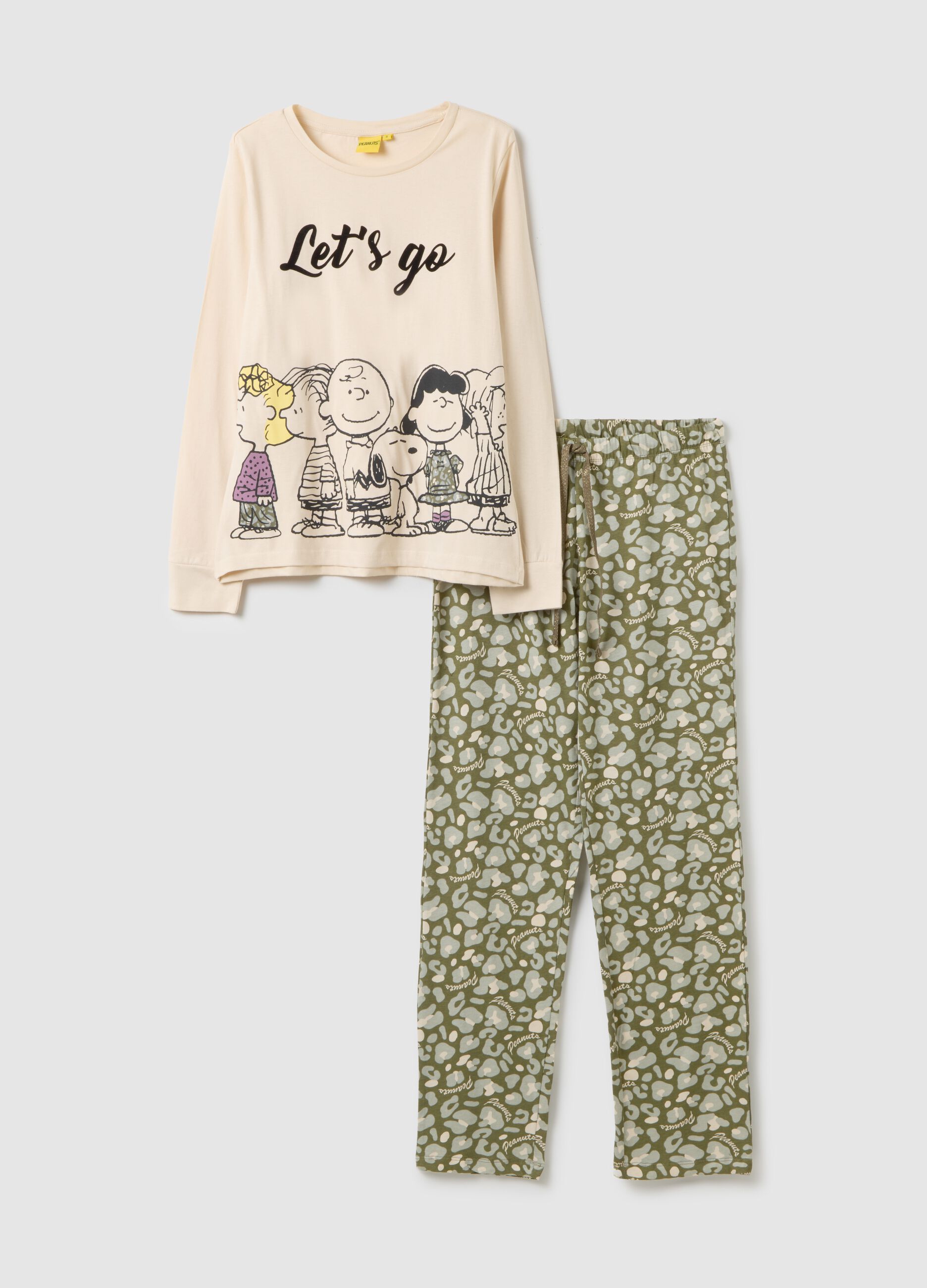 Pigiama in puro cotone beige regular fit