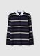 Polo a maniche lunghe in puro cotone a righe multicolor regular fit_0
