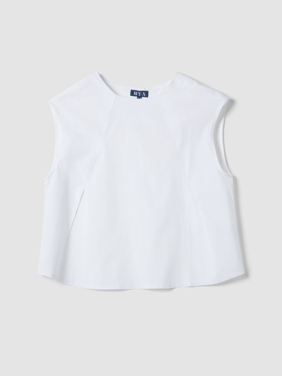 Blusa bianca in cotone elasticizzato_4