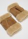 Beige fingerless gloves in genuine leather_1