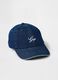 Denim baseball cap with logo embroidery_0