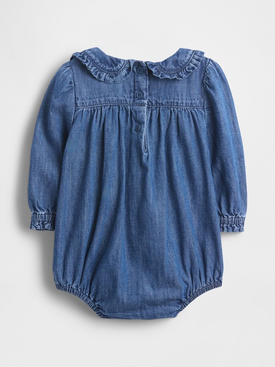 Denim bodysuit with embroidered collar_1