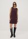 Abito smanicato rosso in punto Milano di viscosa elasticizzata straight fit_1