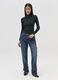 Flat ribbed top with mock neck_0
