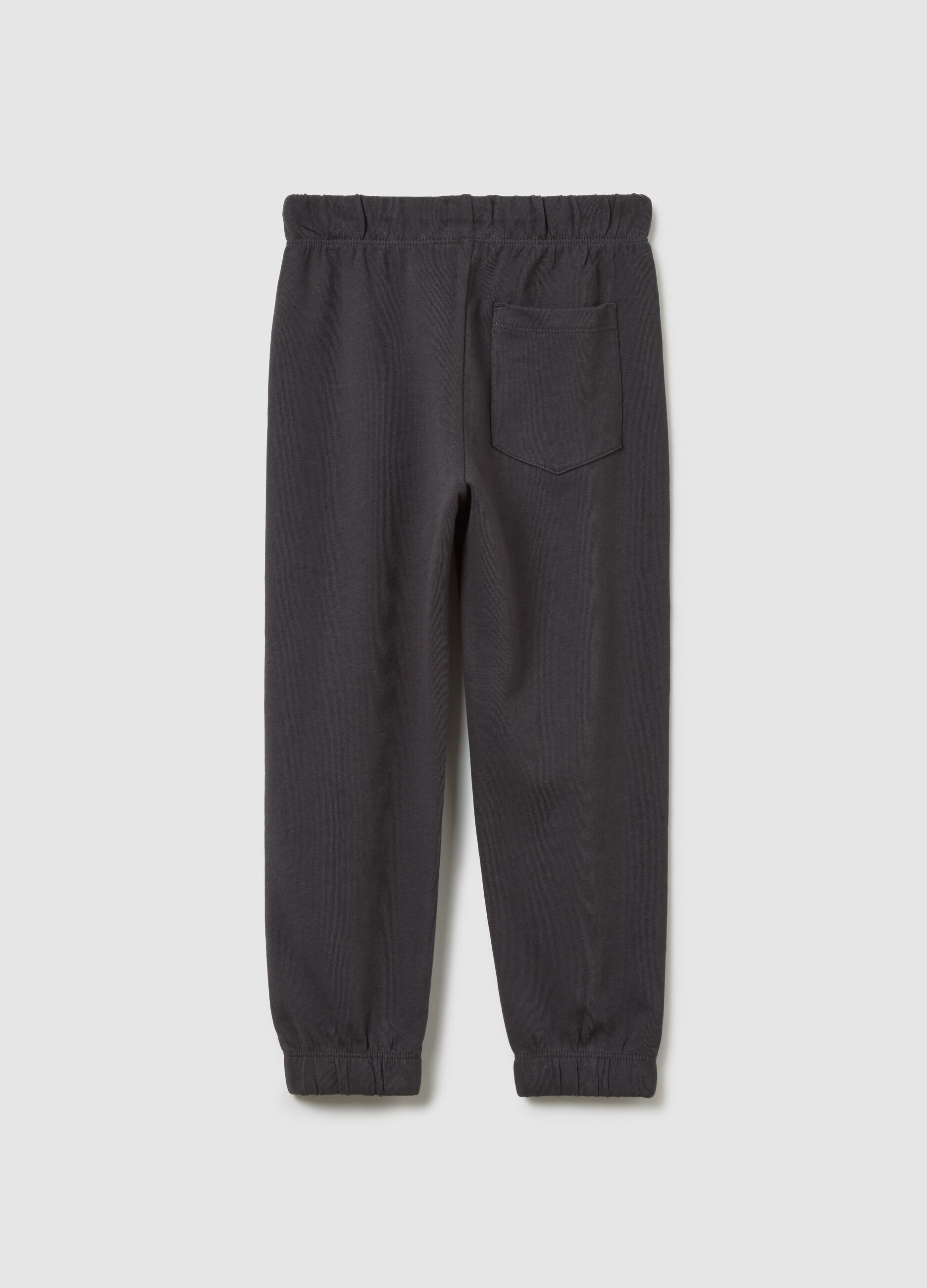 Pantaloni jogger grigi in tessuto felpato