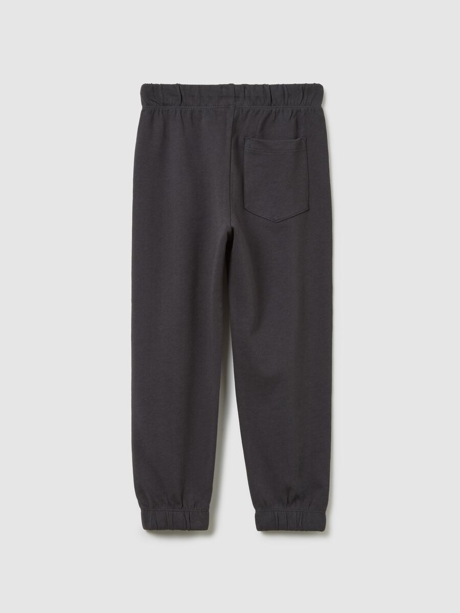 Pantaloni jogger grigi in tessuto felpato_1