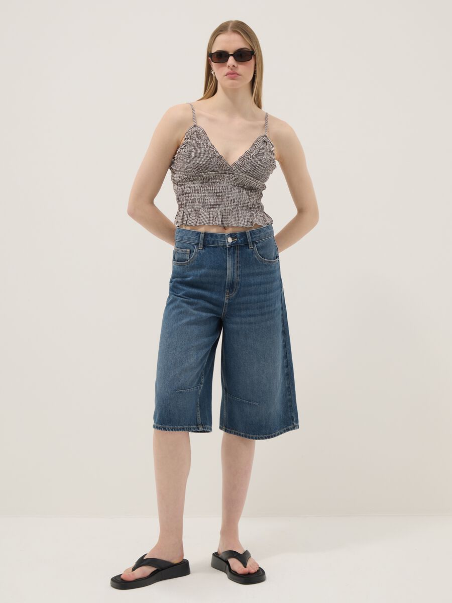 Tank top in puro cotone a righe multicolor slim fit_2