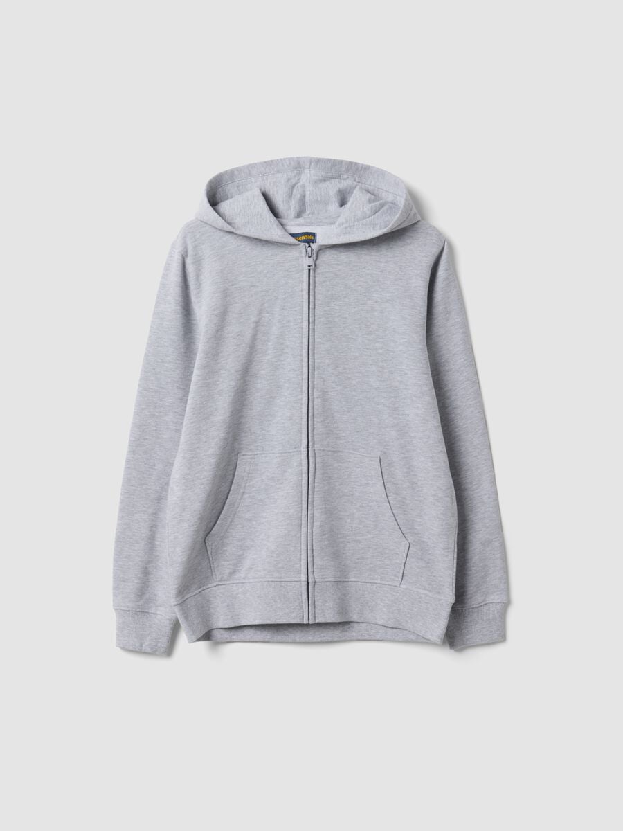Felpa grigia con cappuccio in puro cotone organico regular fit per ragazzo_4