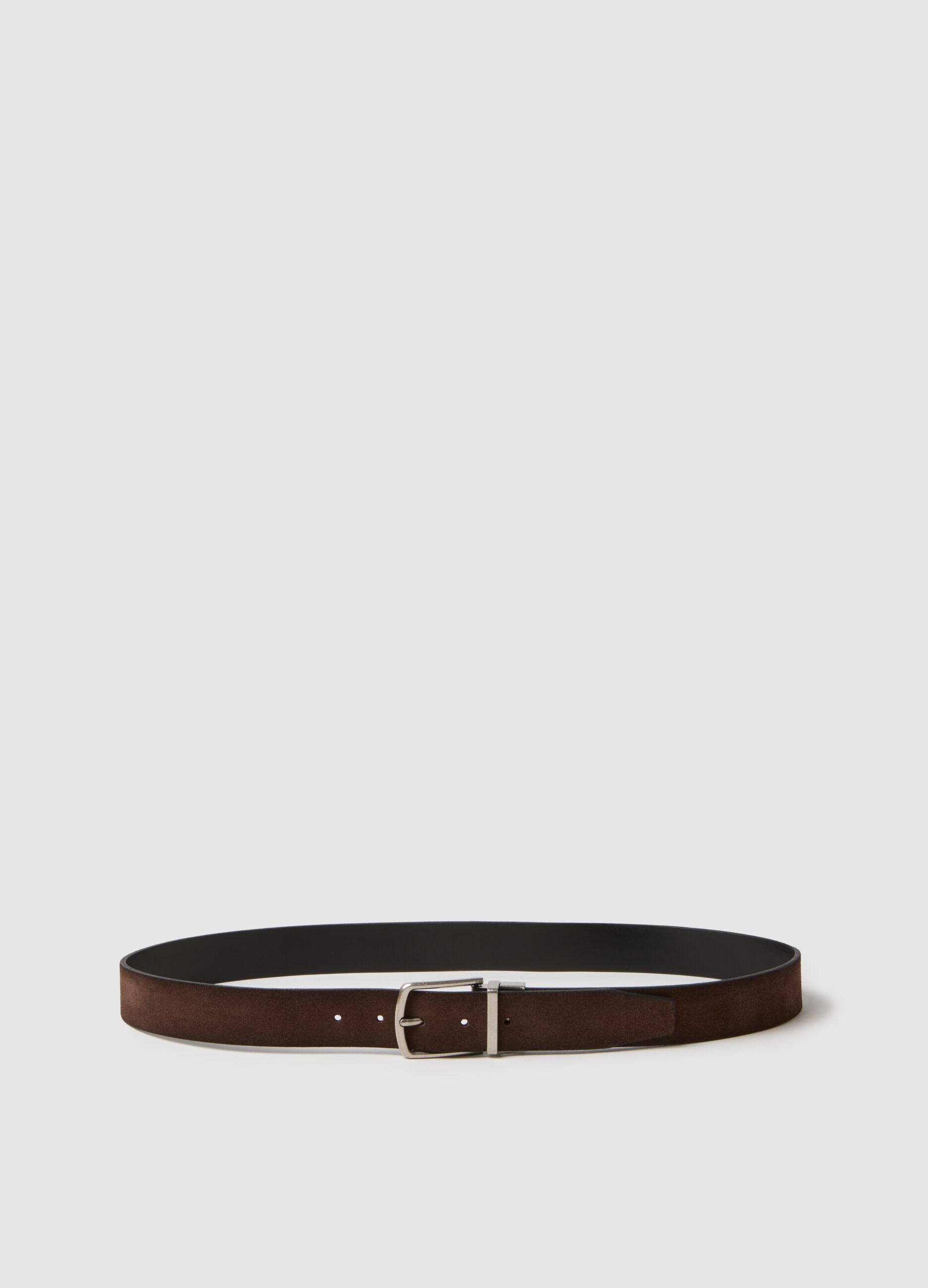 Multicolour reversible genuine leather belt