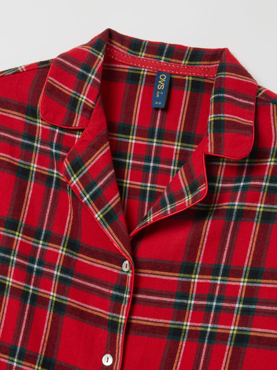Multicolour plaid pure cotton pyjamas, regular fit_5